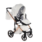 Junama Tailor 2 in 1 Ecopelle White/Rosegold Navicella Glossy Rosegold Telaio Rosegold