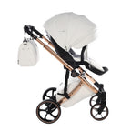 Junama Tailor 3 in 1 Ecopelle White/Rosegold Navicella Glossy Rosegold Telaio Rosegold