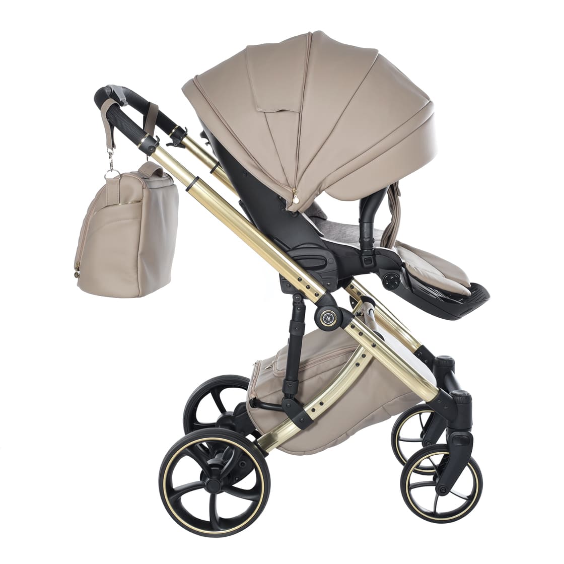 Antes Baby 2 in 1 Bubble Dark Beige/Gold Navic. Glossy Telaio Gold