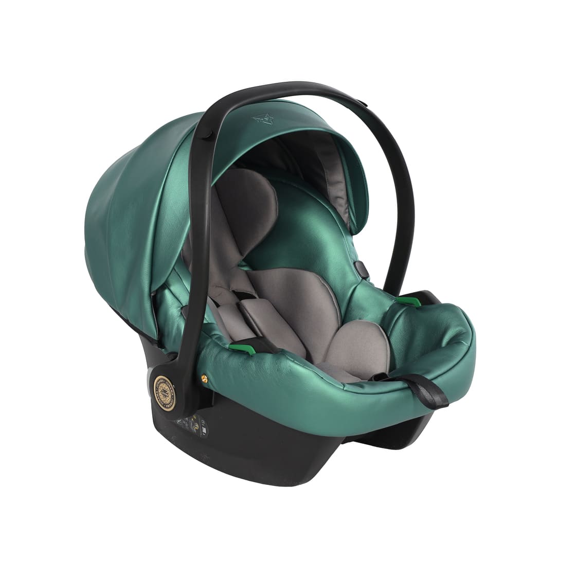 Seggiolino Auto Junama Fluo V3 iSize in Ecopelle Verde/Oro Giallo