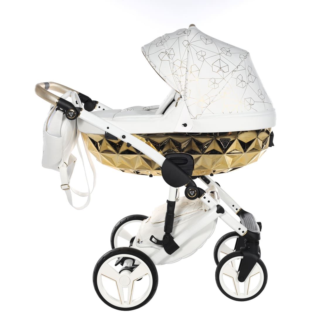 Junama Diamond Heart Collection V3 2 in 1 Ecopelle White/Gold Telaio Bianco