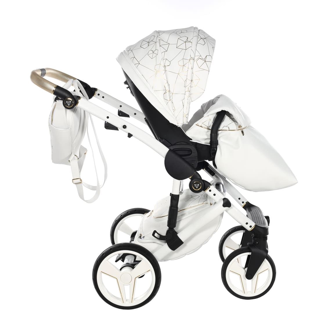 Trio Diamond Heart Collection V3 3 in 1 Ecopelle White/Gold Telaio Bianco