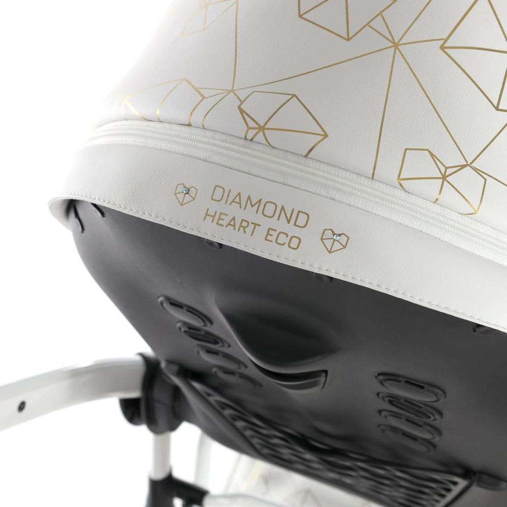 Trio Diamond Heart Collection V3 3 in 1 Ecopelle White/Gold Telaio Bianco