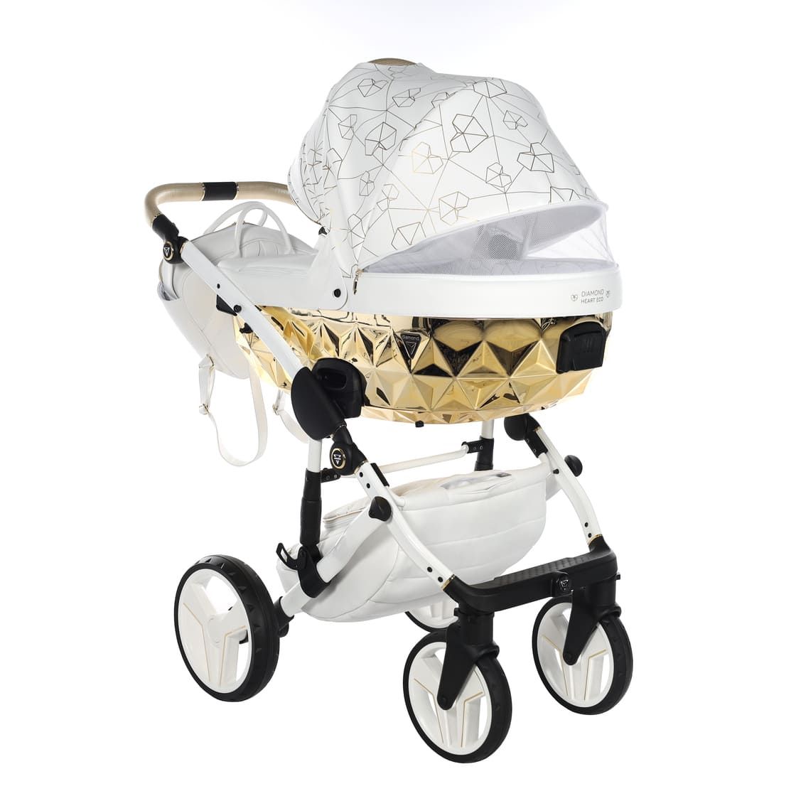 Junama Diamond Heart Collection V3 2 in 1 Ecopelle White/Gold Telaio Bianco