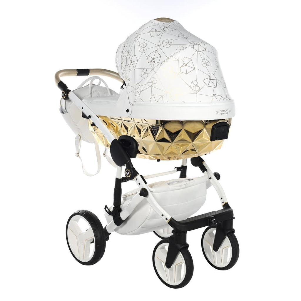 Trio Diamond Heart Collection V3 3 in 1 Ecopelle White/Gold Telaio Bianco