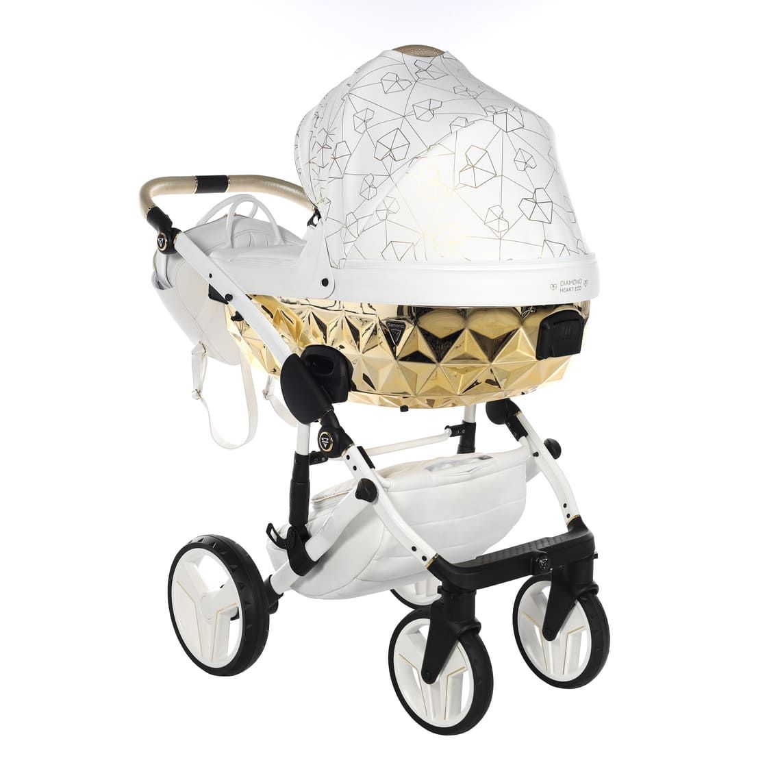 Trio Diamond Heart Collection V3 3 in 1 Ecopelle White/Gold Telaio Bianco
