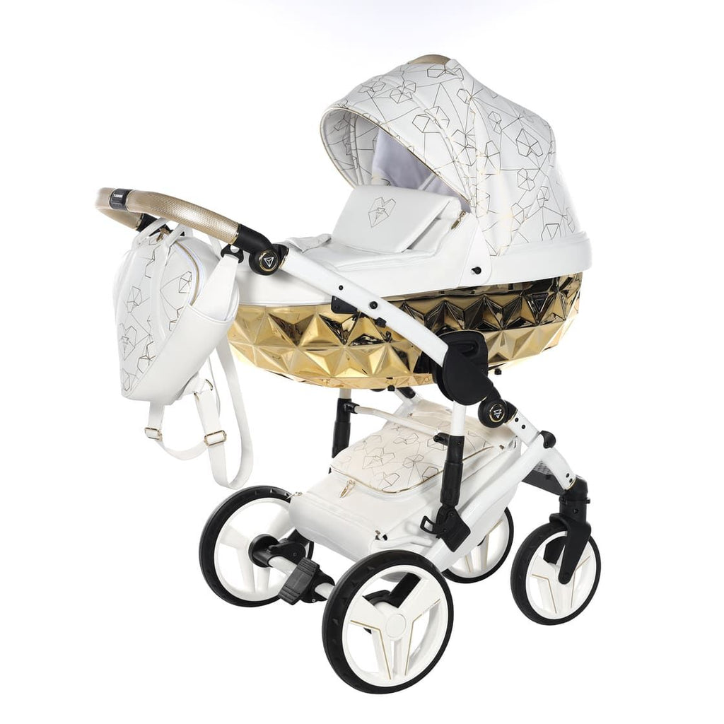 Trio Diamond Heart Collection V3 3 in 1 Ecopelle White/Gold Telaio Bianco