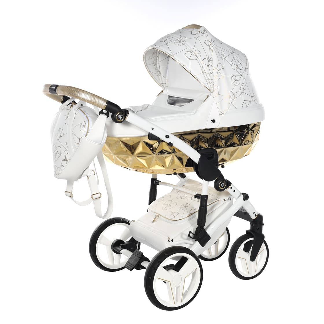 Trio Diamond Heart Collection V3 3 in 1 Ecopelle White/Gold Telaio Bianco