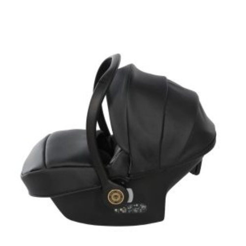 Seggiolino Auto Junama Fluo V3 iSize in Ecopelle Nero/Oro Giallo