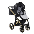 Diamond Fluo 3 in 1 Pelle Nero Navicella Nera Telaio Oro Giallo