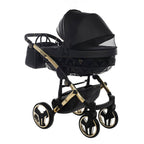 Diamond Fluo 3 in 1 Pelle Nero Navicella Nera Telaio Oro Giallo