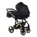 Diamond Fluo 3 in 1 Pelle Nero Navicella Nera Telaio Oro Giallo