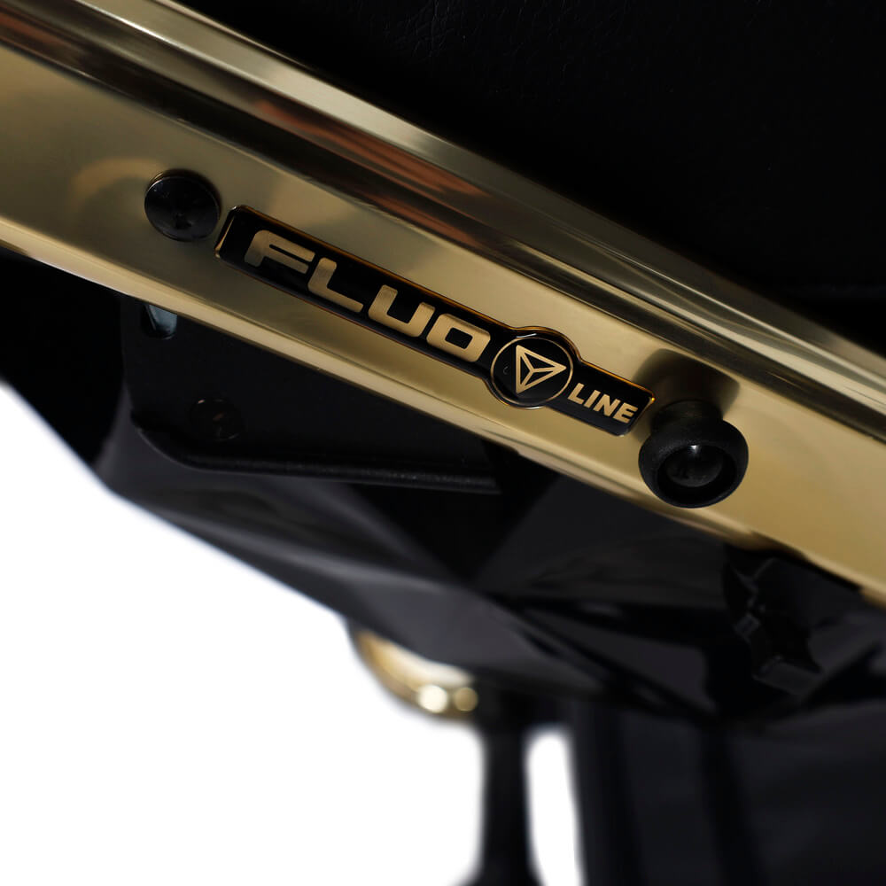 Diamond Fluo 3 in 1 Pelle Nero Navicella Nera Telaio Oro Giallo