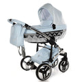 Junama Diamond Dolce Mirror V3 2 in 1 Ecopelle Blue Nav. Silver Glossy Telaio Silver