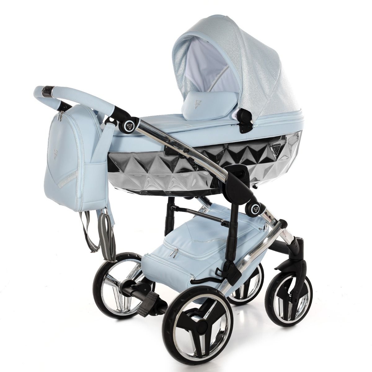 Trio Diamond Dolce Mirror V3 3 in 1 Ecopelle Blue/Glossy Silver/Telaio Silver