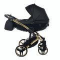 Diamond Fluo 3 in 1 Pelle Nero Navicella Nera Telaio Oro Giallo
