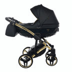 Diamond Fluo 3 in 1 Pelle Nero Navicella Nera Telaio Oro Giallo